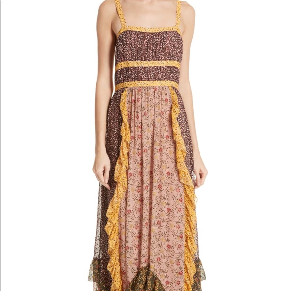 Floral patchwork maxi dress